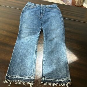 AGOLDE 90'S PINCH WAIST HIGH RISE STRAIGHT RELEASED HEM JEANS IN ESSENCE SIZE 29